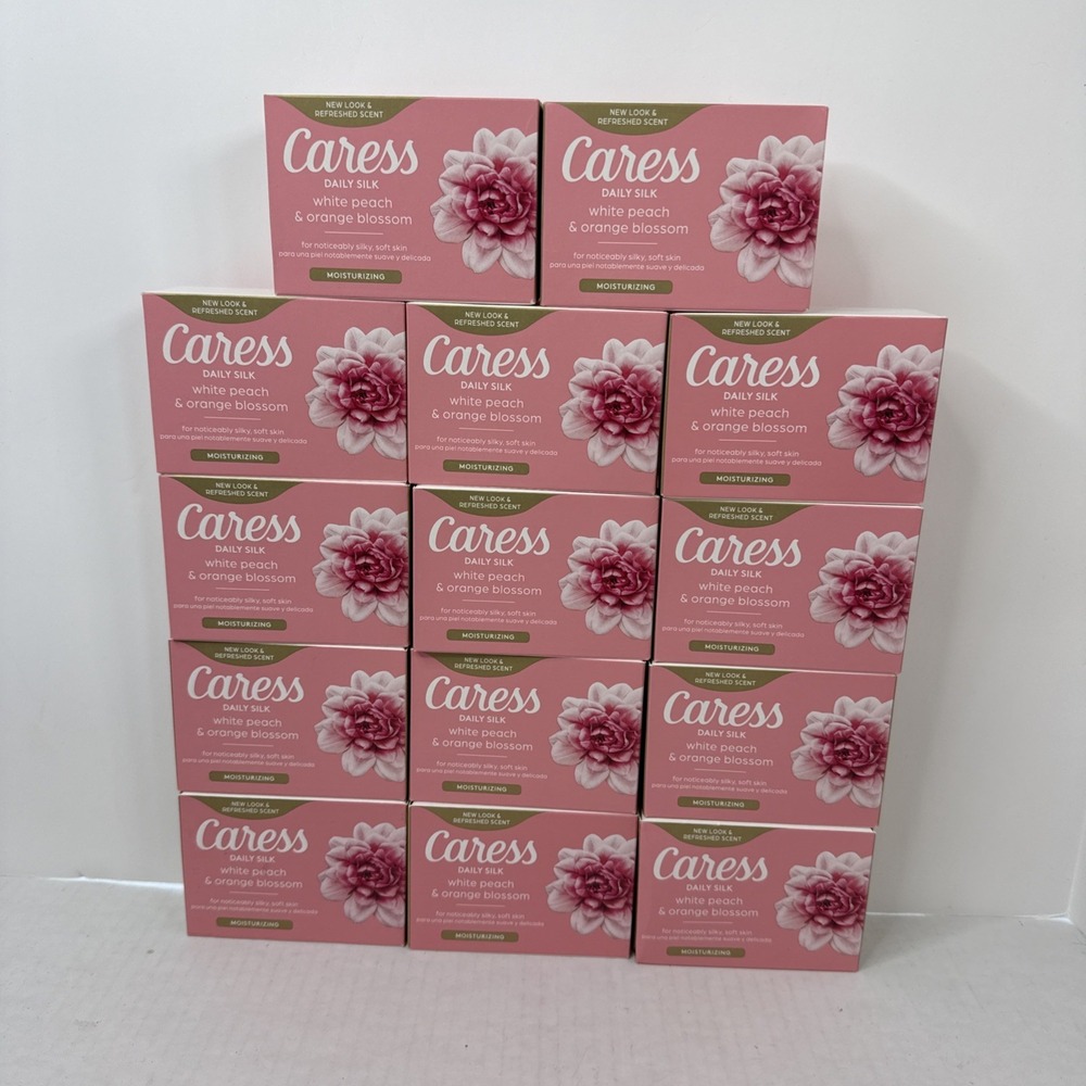 CARESS DAILY SILK BAR SOAP WHITE PEACH & ORANGEโ BLOSSOM 14 Bars